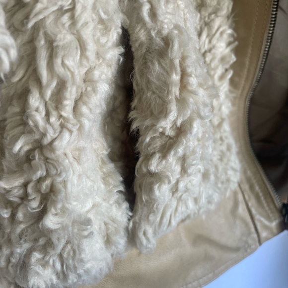 Rebecca Taylor Genuine Leather Cropped Shearling Jacket - Picture 4 of 4